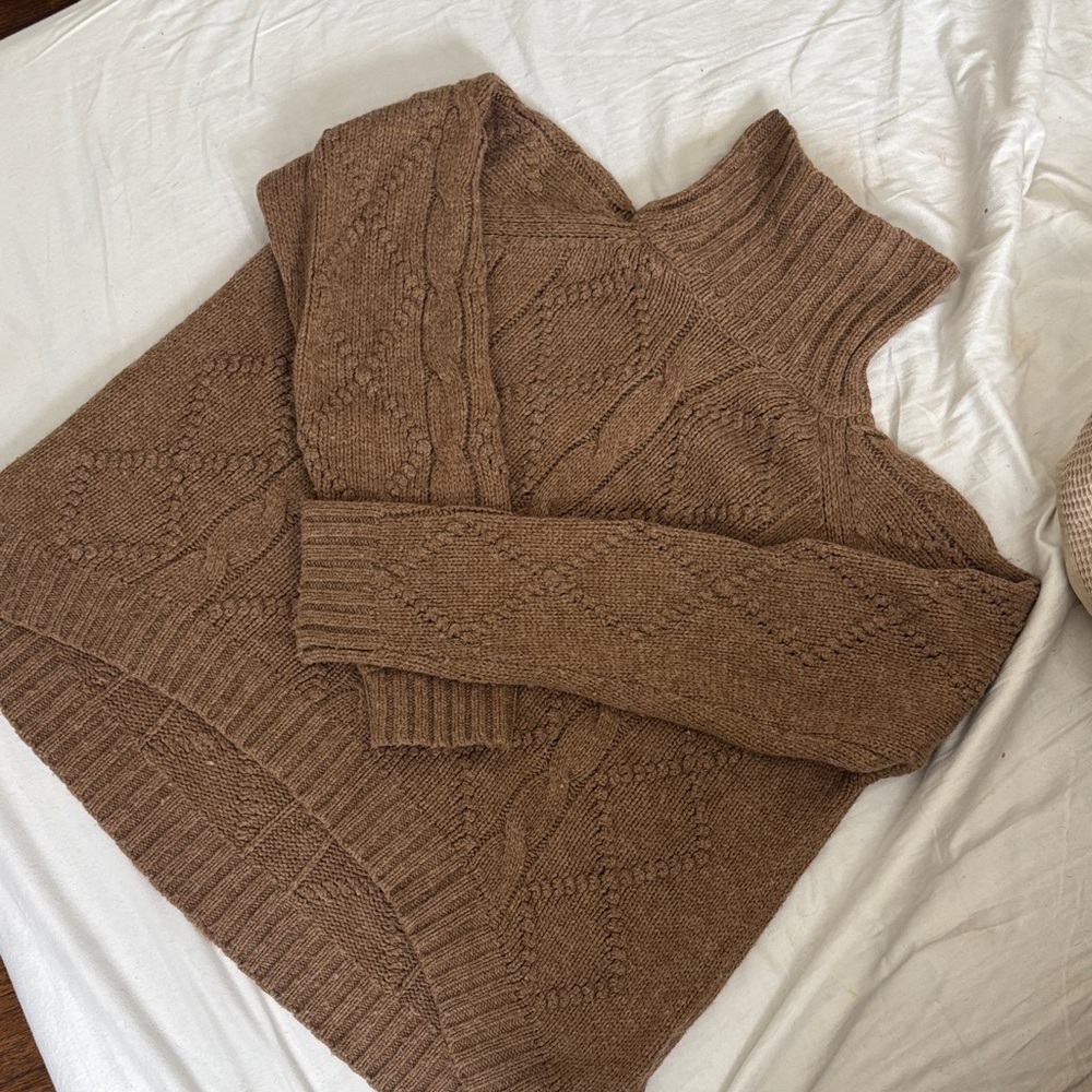 JIL SANDEE Cable Knit Turtleneck Sweater